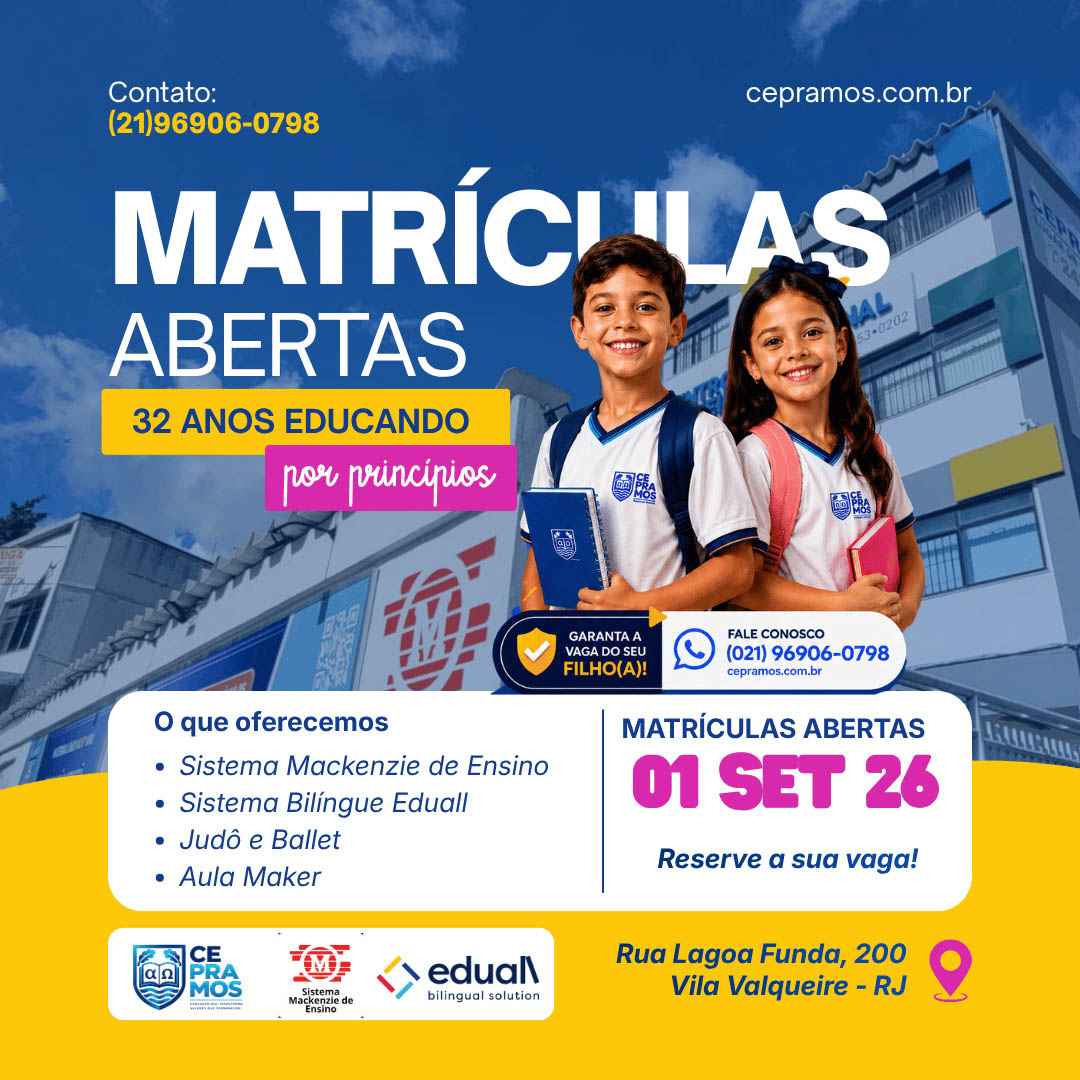 Matrículas 2027: projeto de leitura viva, aula maker, judô e ballet no CEPRAMOS